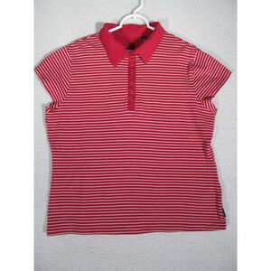 Route 66 Womens Shirt‎ Size XLG Red Button Collar Short Sleeve Retro